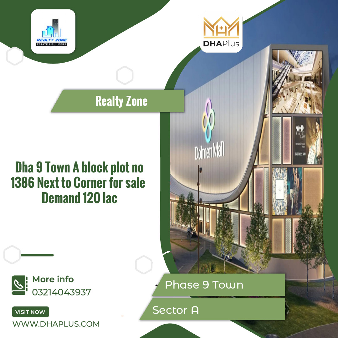 5 Marla Residential Plot for Sale in Sector A -  Phase 9 Town, Lahore - (DP-37143)