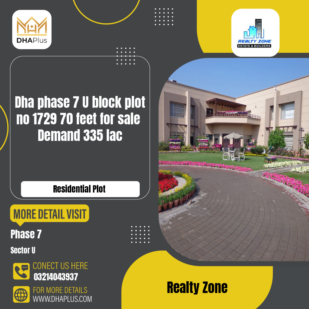 1 Kanal Residential Plot for Sale in Sector U -  Phase 7, Lahore - (DP-37149)