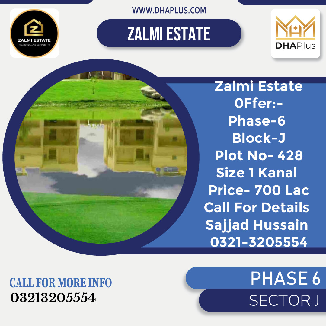 1 Kanal Residential Plot for Sale in Sector J -  Phase 6, Lahore - (DP-37158)