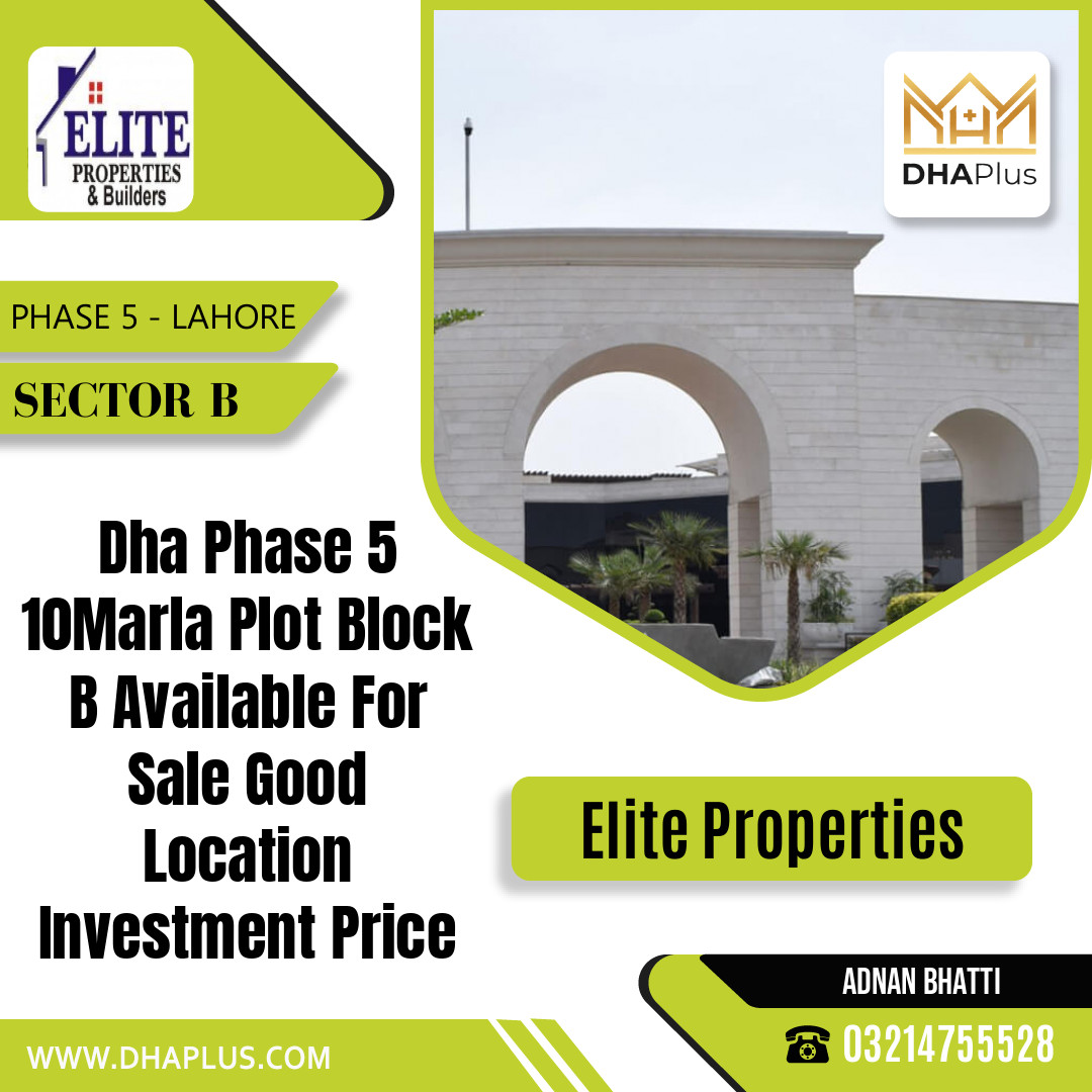 10 Marla Residential Plot for Sale in Sector B -  Phase 5, Lahore - (DP-37167)