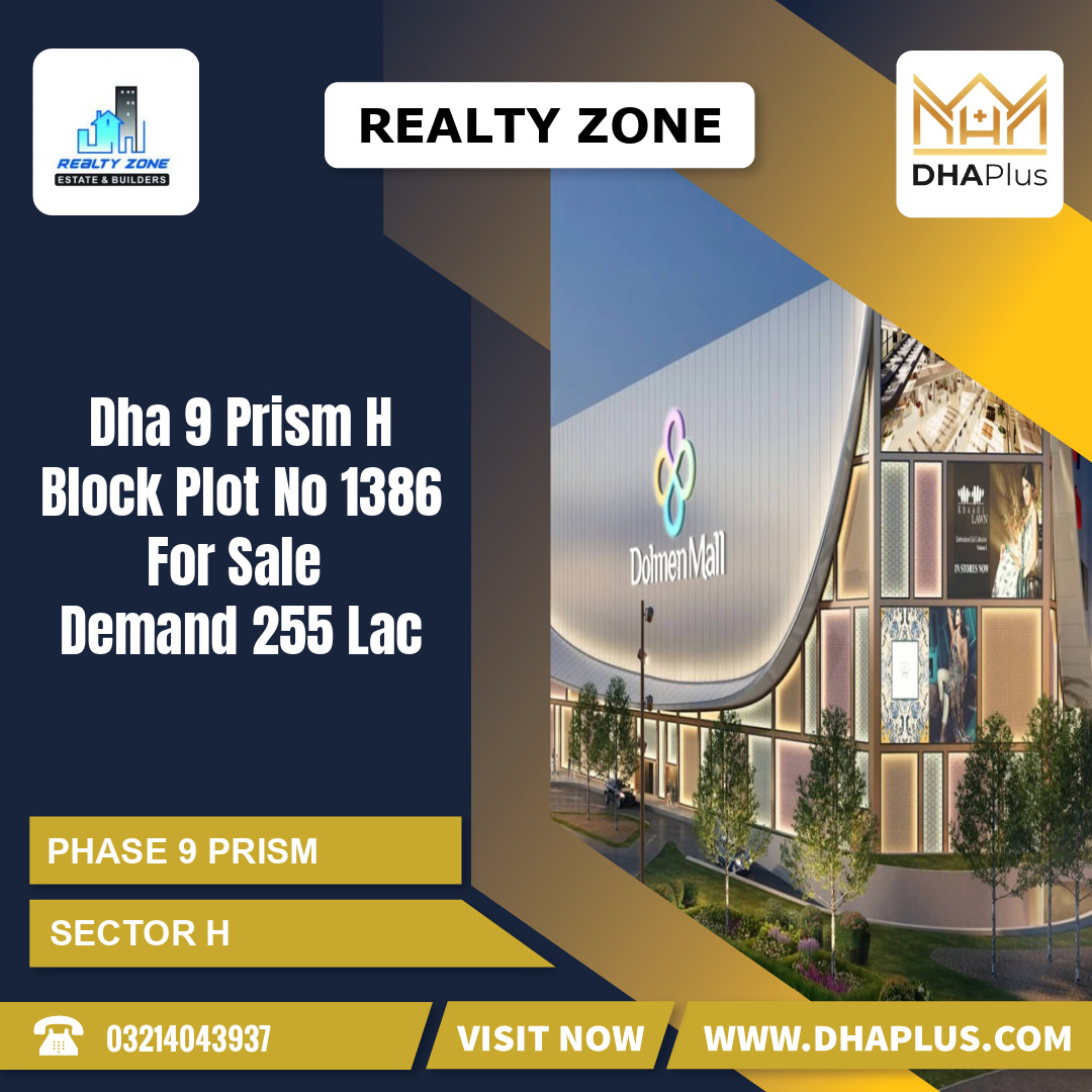 1 Kanal Residential Plot for Sale in Sector H -  Phase 9 Prism, Lahore - (DP-37200)