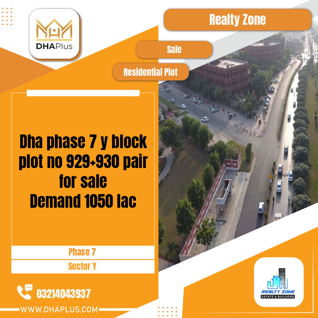 1 Kanal Residential Plot for Sale in Sector Y -  Phase 7, Lahore - (DP-37247)
