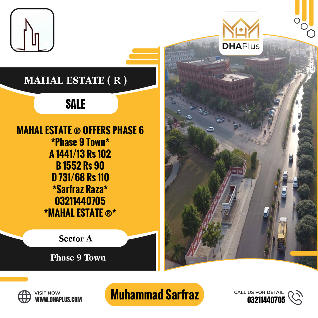 5 Marla Residential Plot for Sale in Sector A - Phase 9 Town, Lahore - (DP-37251)