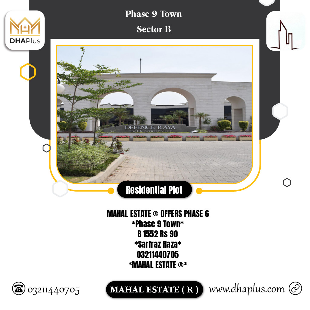 5 Marla Residential Plot for Sale in Sector B - Phase 9 Town, Lahore - (DP-37252)