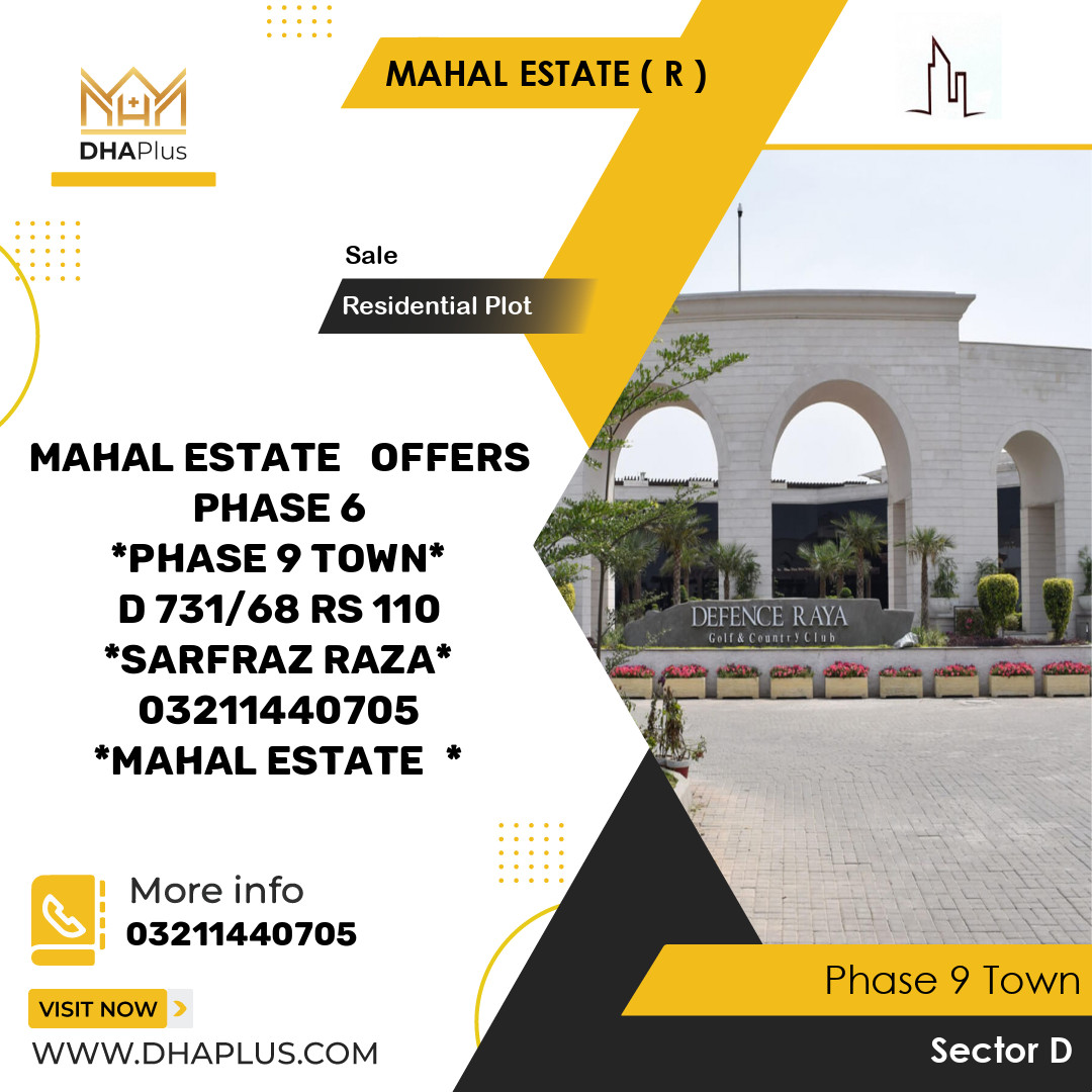 5 Marla Residential Plot for Sale in Sector D - Phase 9 Town, Lahore - (DP-37253)