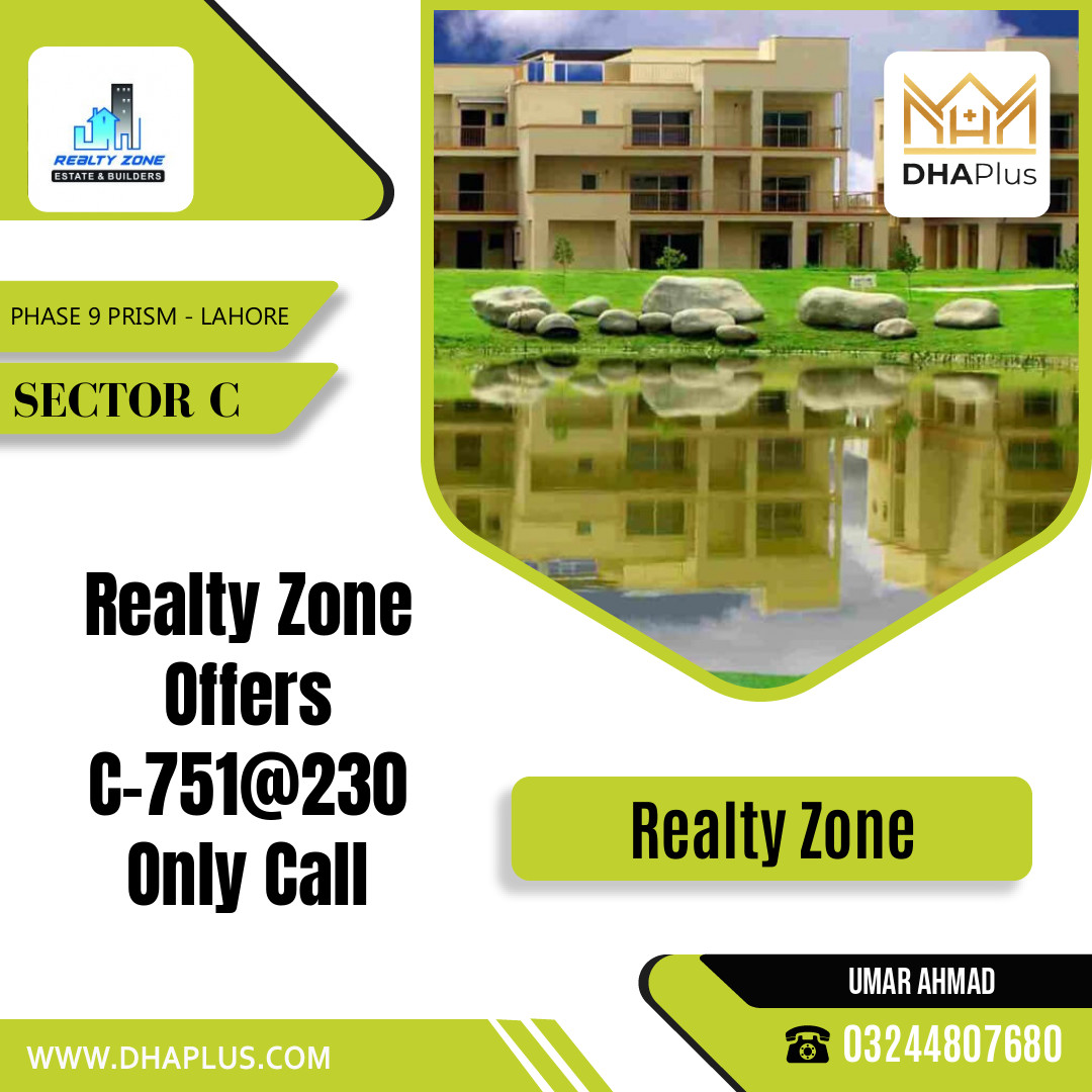 1 Kanal Residential Plot for Sale in Sector C -  Phase 9 Prism, Lahore - (DP-37274)