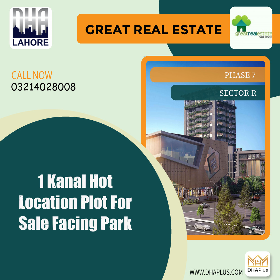 1 Kanal Residential Plot for Sale in Sector R -  Phase 7, Lahore - (DP-37389)