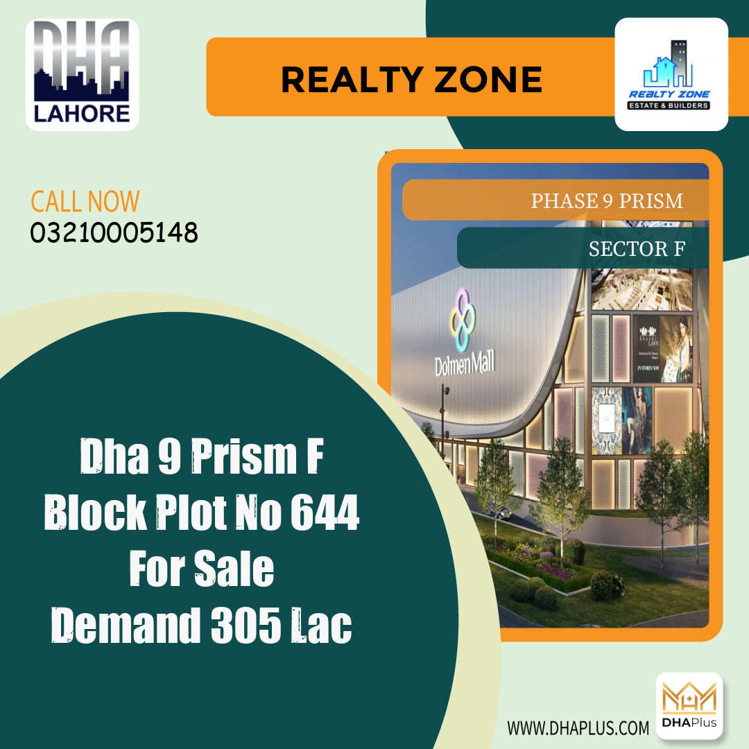 1 Kanal Residential Plot for Sale in Sector F -  Phase 9 Prism, Lahore - (DP-37393)