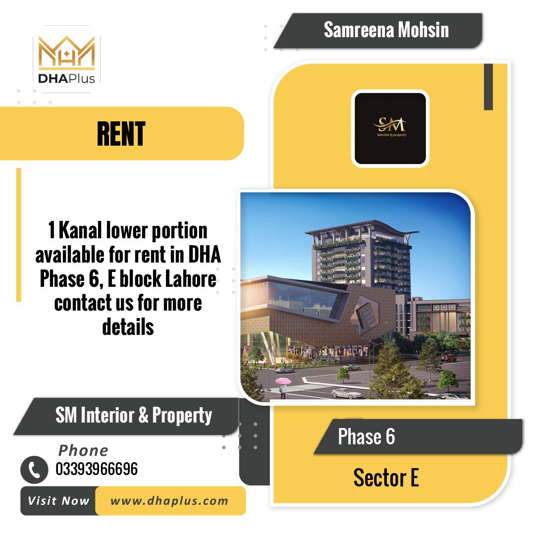 1 Kanal Residential House for Rent in Sector E -  Phase 6, Lahore - (DP-37411)