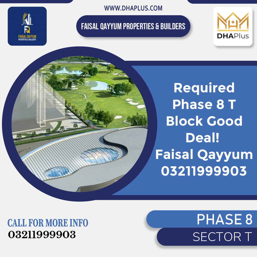 1 Kanal Required Residential Plot in Sector T - Phase 8, Lahore - (DP-37437)
