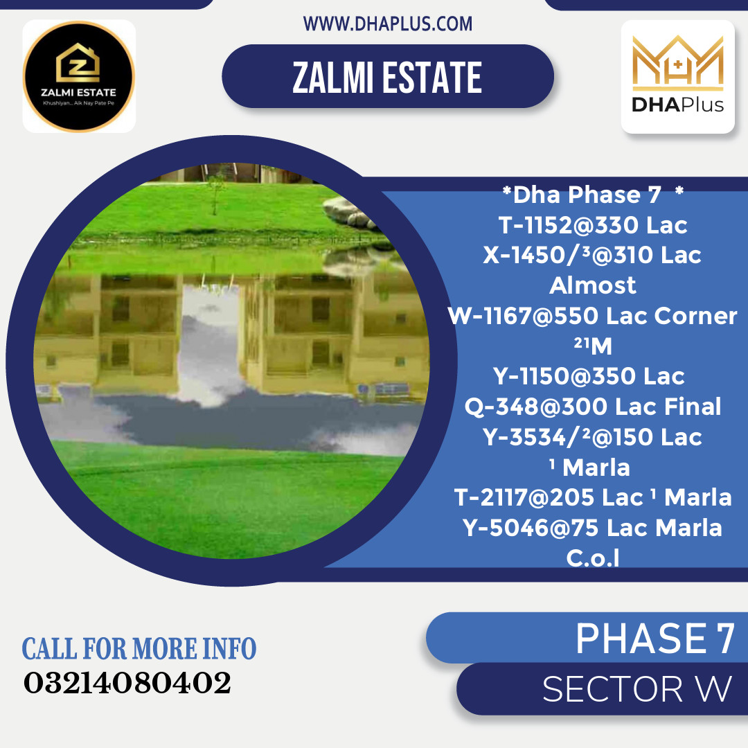 1 Kanal Residential Plot for Sale in Sector W - Phase 7, Lahore - (DP-37444)