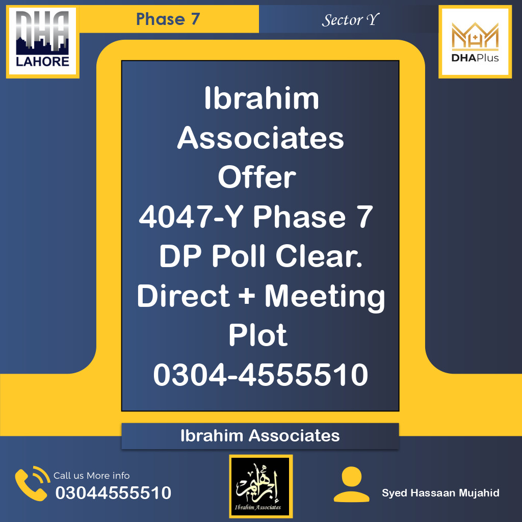 10 Marla Residential Plot for Sale in Sector Y - Phase 7, Lahore - (DP-37448)