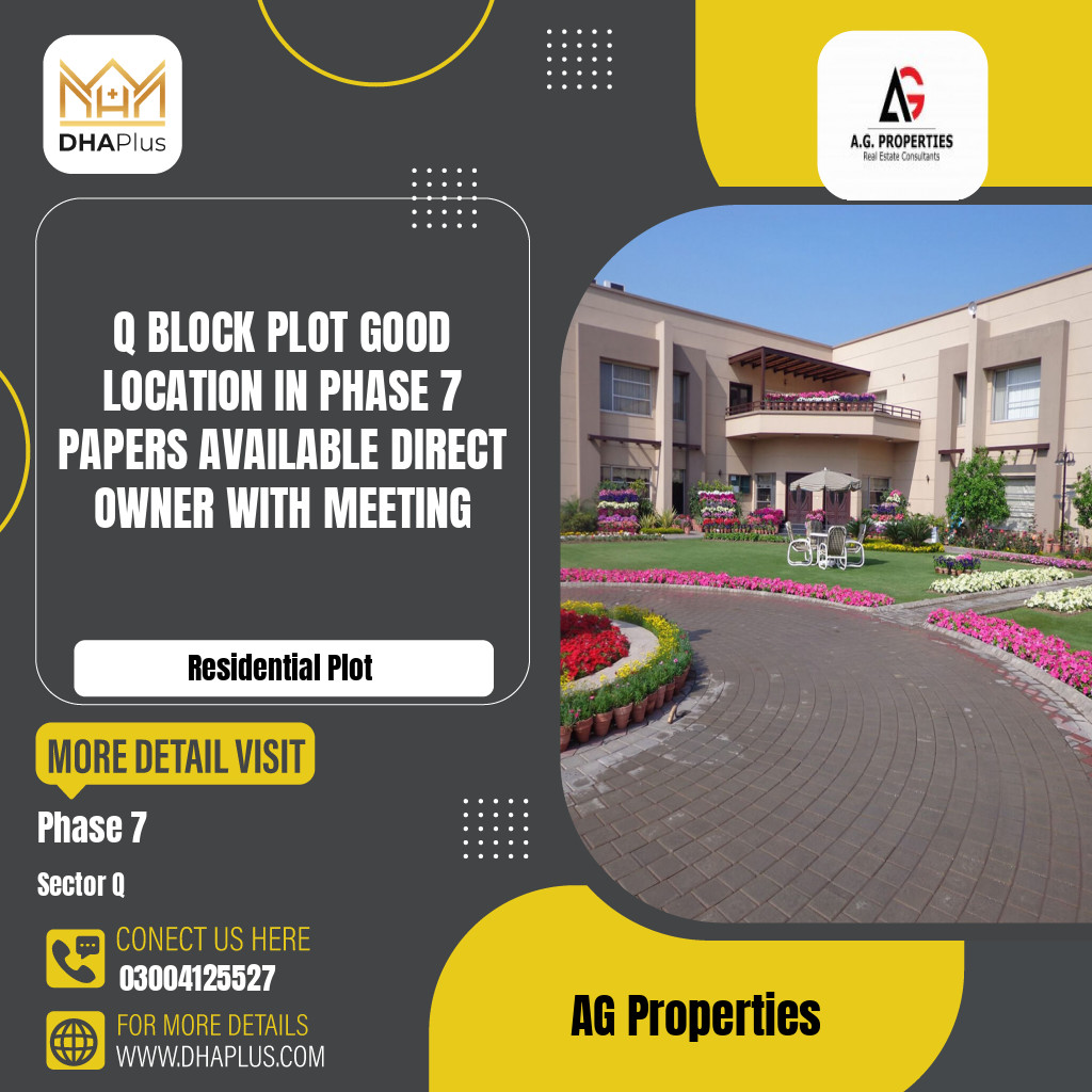 1 Kanal Residential Plot for Sale in Sector Q - Phase 7, Lahore - (DP-37491)