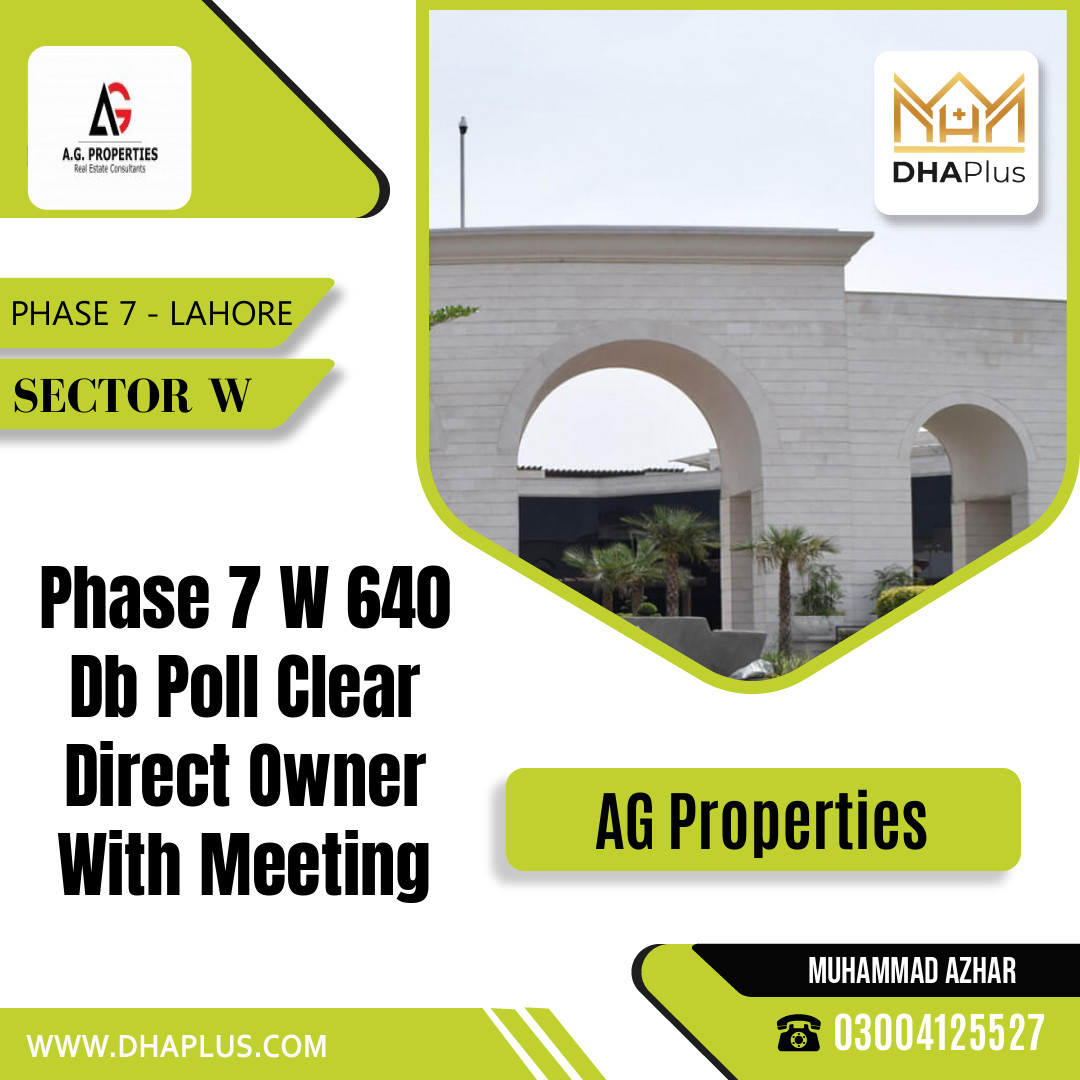 1 Kanal Residential Plot for Sale in Sector W - Phase 7, Lahore - (DP-37500)