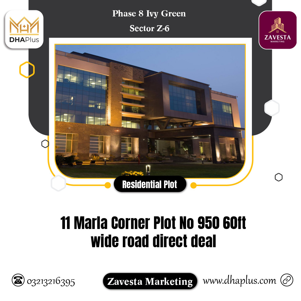 11 Marla Residential Plot for Sale in Sector Z-6 - Phase 8 Ivy Green, Lahore - (DP-37516)