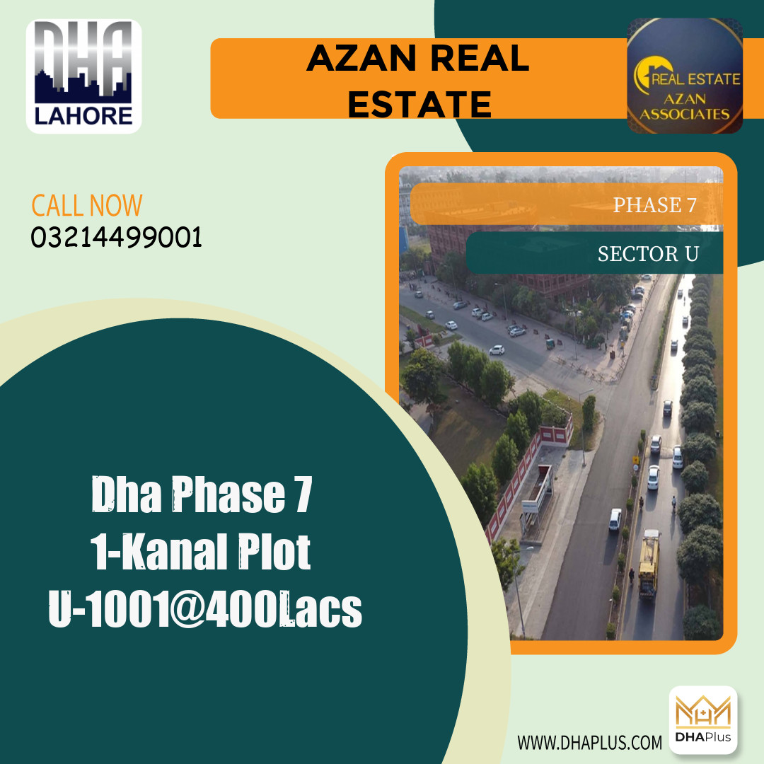 1 Kanal Residential Plot for Sale in Sector U - Phase 7, Lahore - (DP-37520)