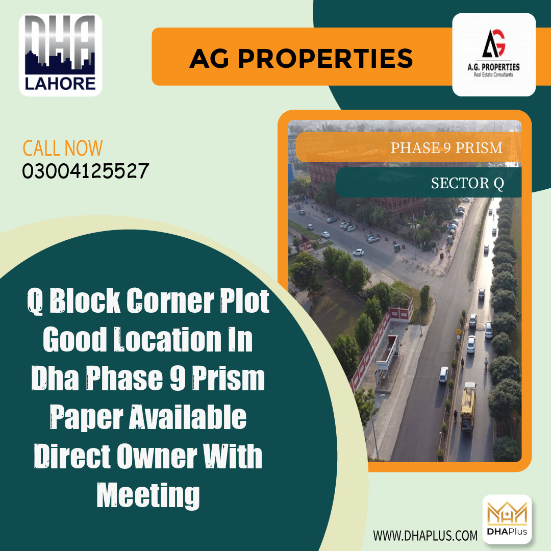 1 Kanal Residential Plot for Sale in Sector Q - Phase 9 Prism, Lahore - (DP-37556)