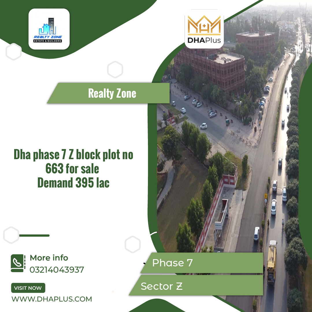 1 Kanal Residential Plot for Sale in Sector Z -  Phase 7, Lahore - (DP-37634)