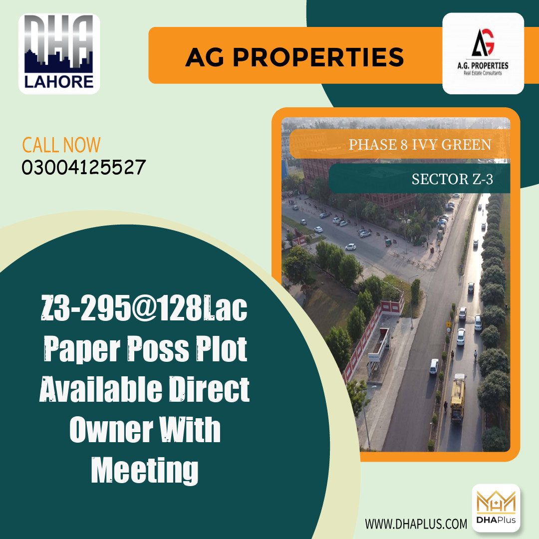 10 Marla Residential Plot for Sale in Sector Z-3 -  Phase 8 Ivy Green, Lahore - (DP-37656)