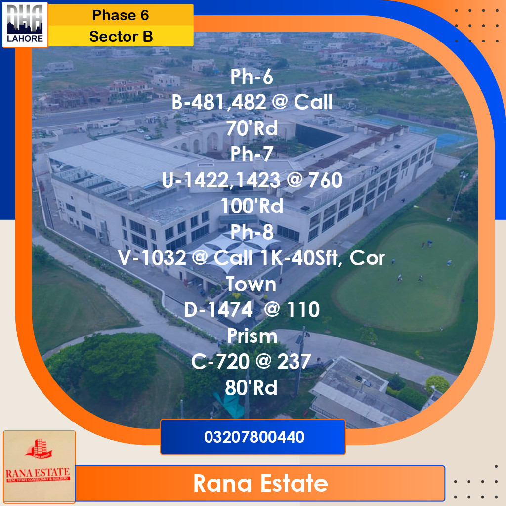 2 Marla Residential Plot for Sale in Sector B - Phase 6, Lahore - (DP-37657)