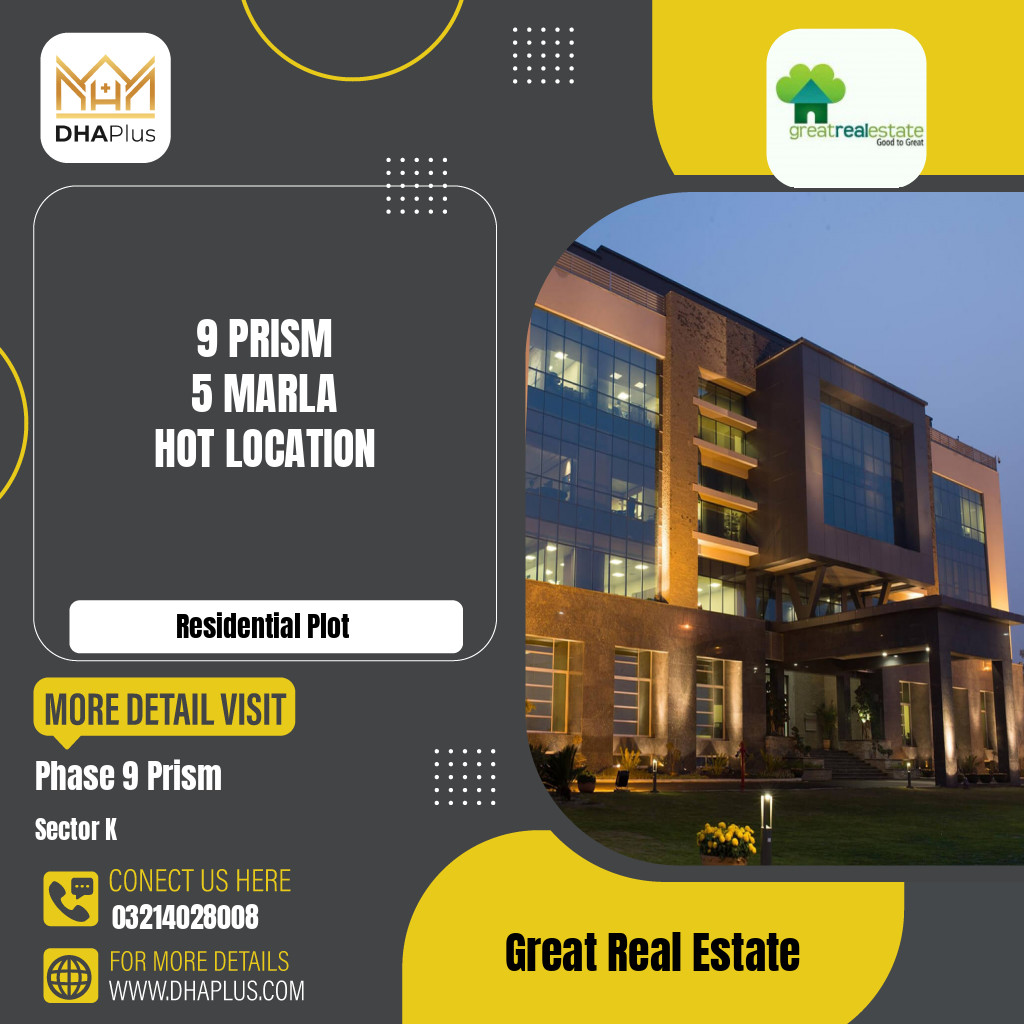 5 Marla Residential Plot for Sale in Sector K -  Phase 9 Prism, Lahore - (DP-37664)