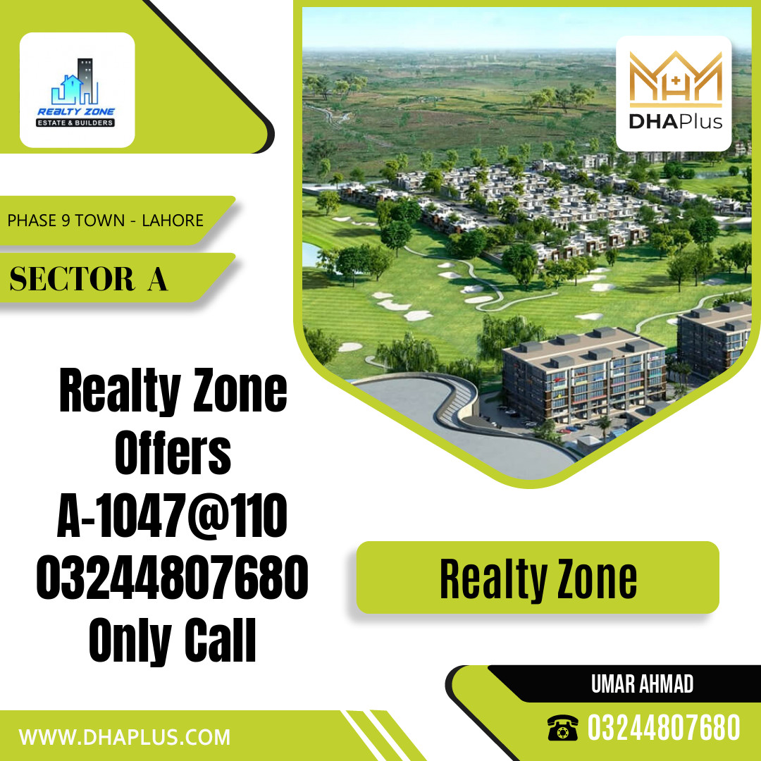 5 Marla Residential Plot for Sale in Sector A -  Phase 9 Town, Lahore - (DP-37679)