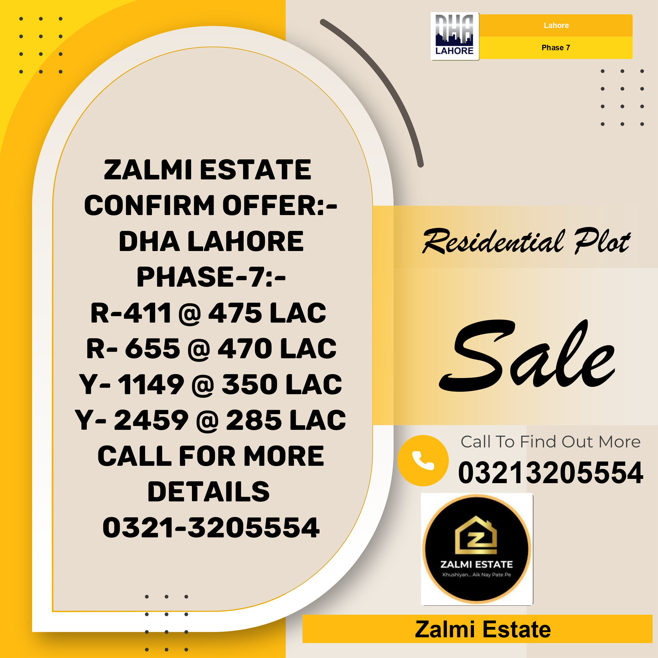 1 Kanal Residential Plot for Sale in Phase 7, Lahore - (DP-37808)