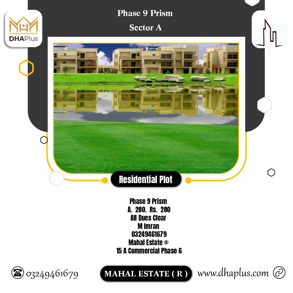 1 Kanal Residential Plot for Sale in Sector A -  Phase 9 Prism, Lahore - (DP-37838)