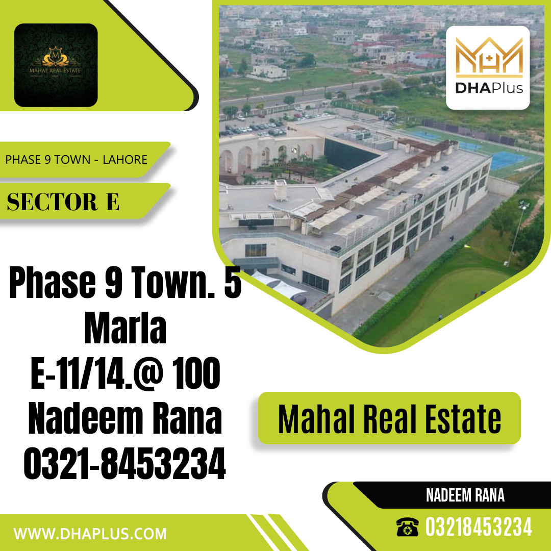 5 Marla Residential Plot for Sale in Sector E -  Phase 9 Town, Lahore - (DP-37880)