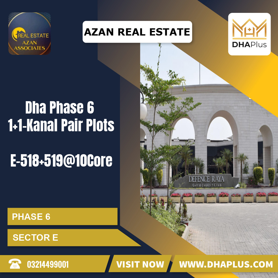 2 Kanal Residential Plot for Sale in Sector E - Phase 6, Lahore - (DP-37890)