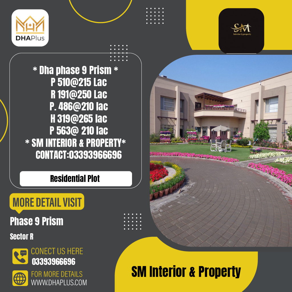 1 Kanal Residential Plot for Sale in Sector R -  Phase 9 Prism, Lahore - (DP-37896)