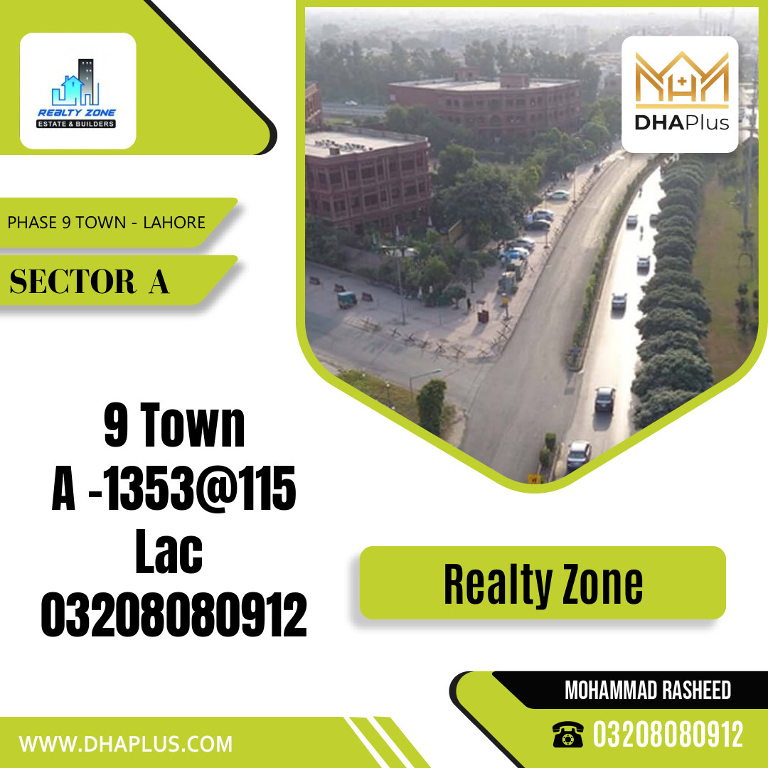 5 Marla Residential Plot for Sale in Sector A -  Phase 9 Town, Lahore - (DP-37915)