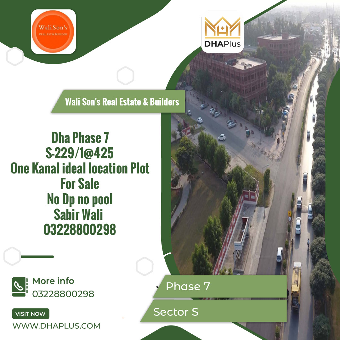 1 Kanal Residential Plot for Sale in Sector S -  Phase 7, Lahore - (DP-37941)