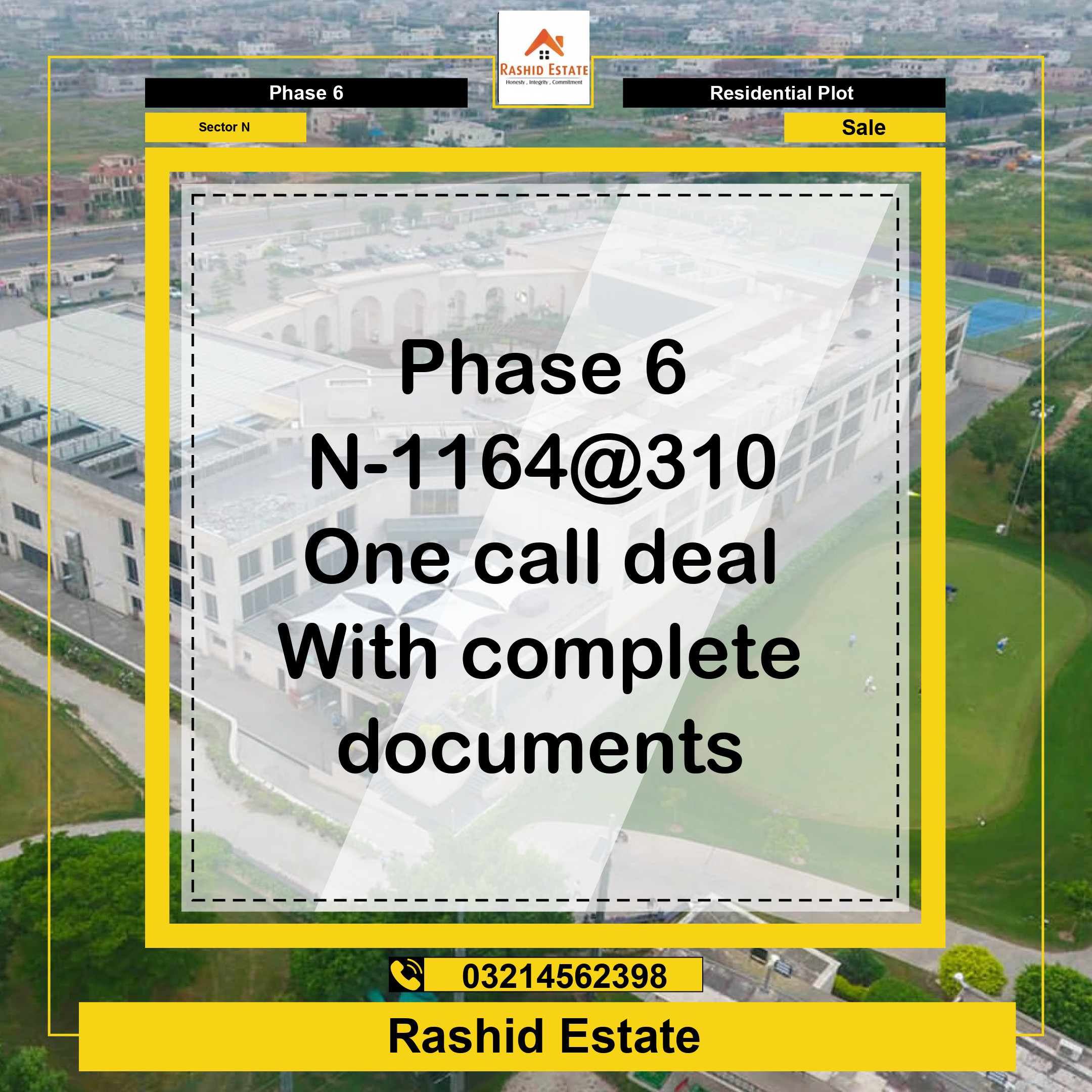 1 Kanal Residential Plot for Sale in Sector N - Phase 6, Lahore - (DP-37953)