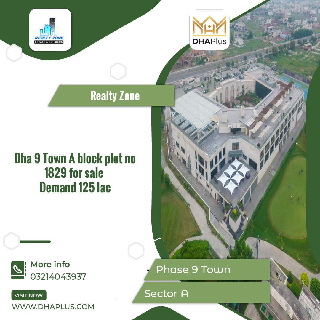 5 Marla Residential Plot for Sale in Sector A - Phase 9 Town, Lahore - (DP-37992)