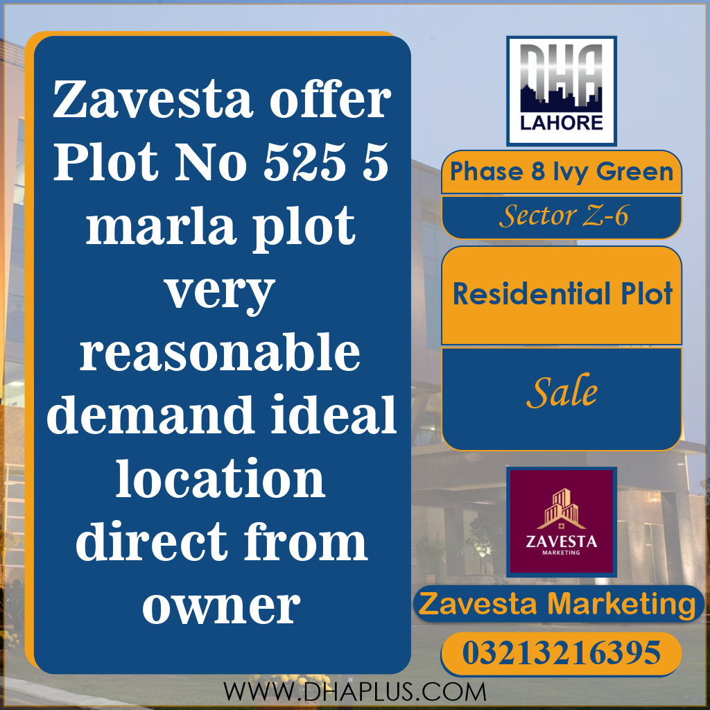 5 Marla Residential Plot for Sale in Sector Z-6 - Phase 8 Ivy Green, Lahore - (DP-38025)