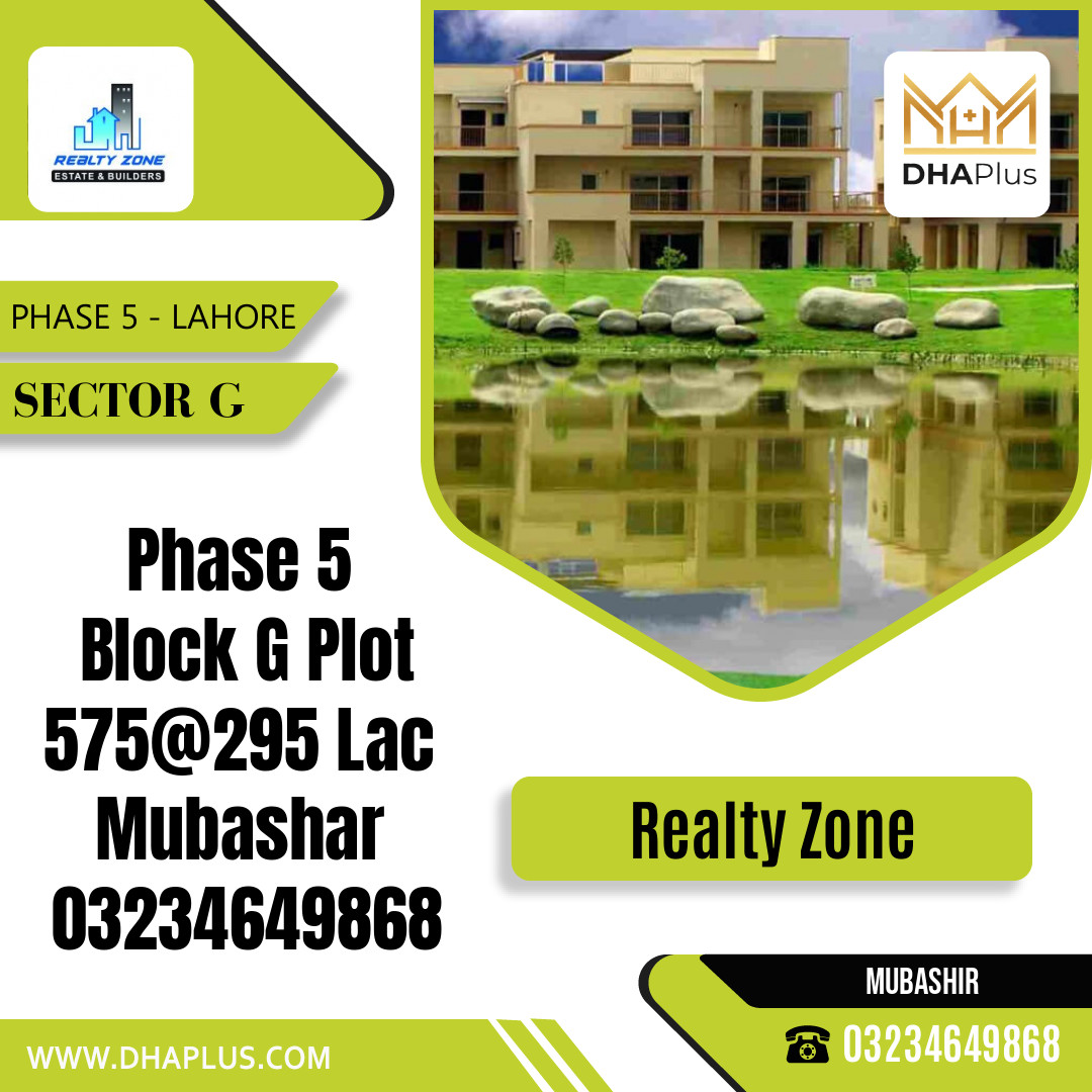 1 Kanal Residential Plot for Sale in Sector G - Phase 5, Lahore - (DP-38068)