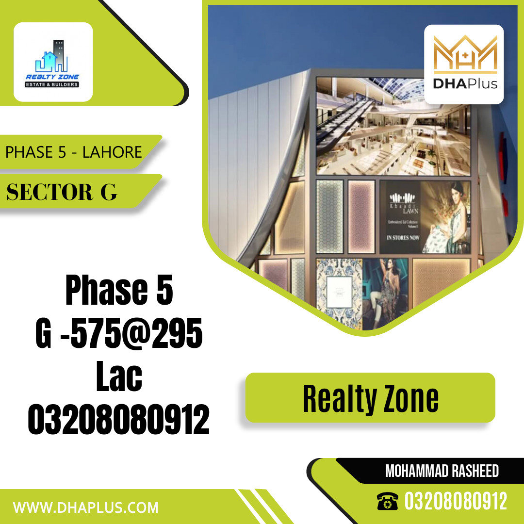 1 Kanal Residential Plot for Sale in Sector G - Phase 5, Lahore - (DP-38069)