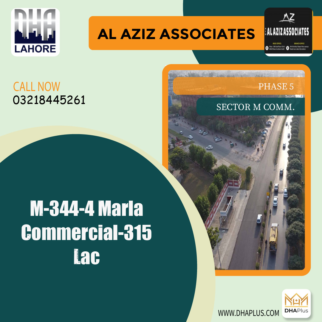 4 Marla Commercial Plot for Sale in Sector M Commercial - Phase 5, Lahore - (DP-38079)