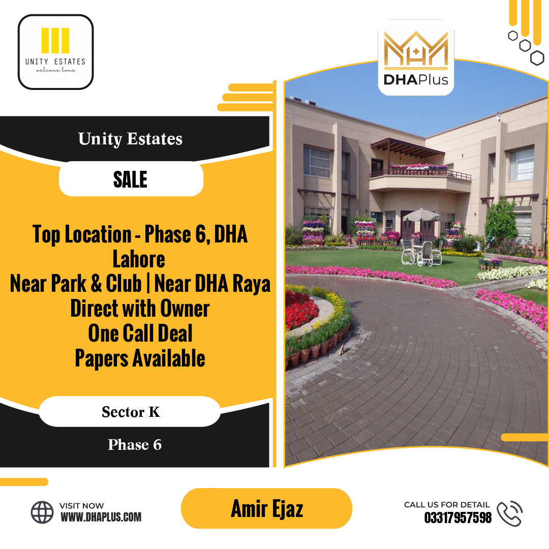 1 Kanal Residential Plot for Sale in Sector K - Phase 6, Lahore - (DP-38081)