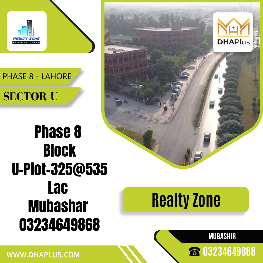 1 Kanal Residential Plot for Sale in Sector U - Phase 8, Lahore - (DP-38111)