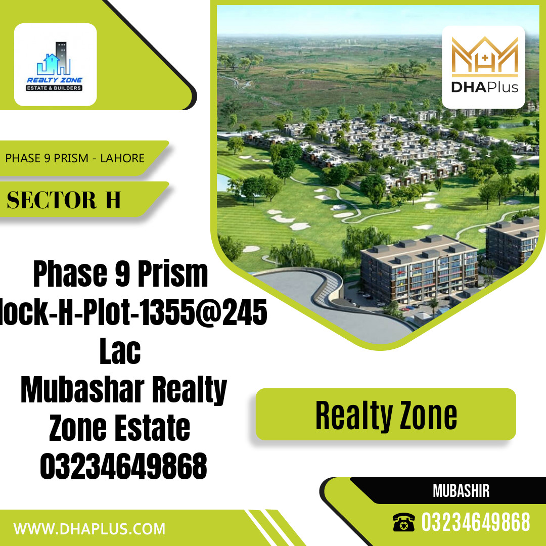 1 Kanal Residential Plot for Sale in Sector H - Phase 9 Prism, Lahore - (DP-38122)