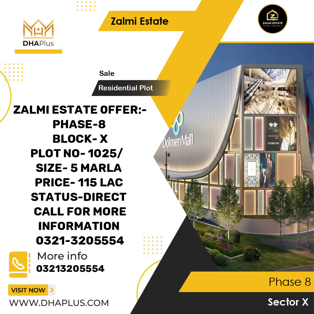 5 Marla Residential Plot for Sale in Sector X - Phase 8, Lahore - (DP-38123)