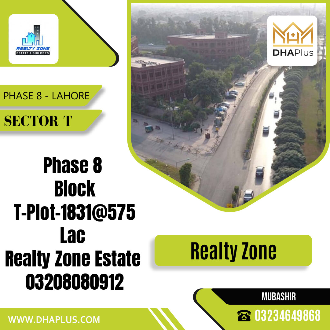 1 Kanal Residential Plot for Sale in Sector T - Phase 8, Lahore - (DP-38147)