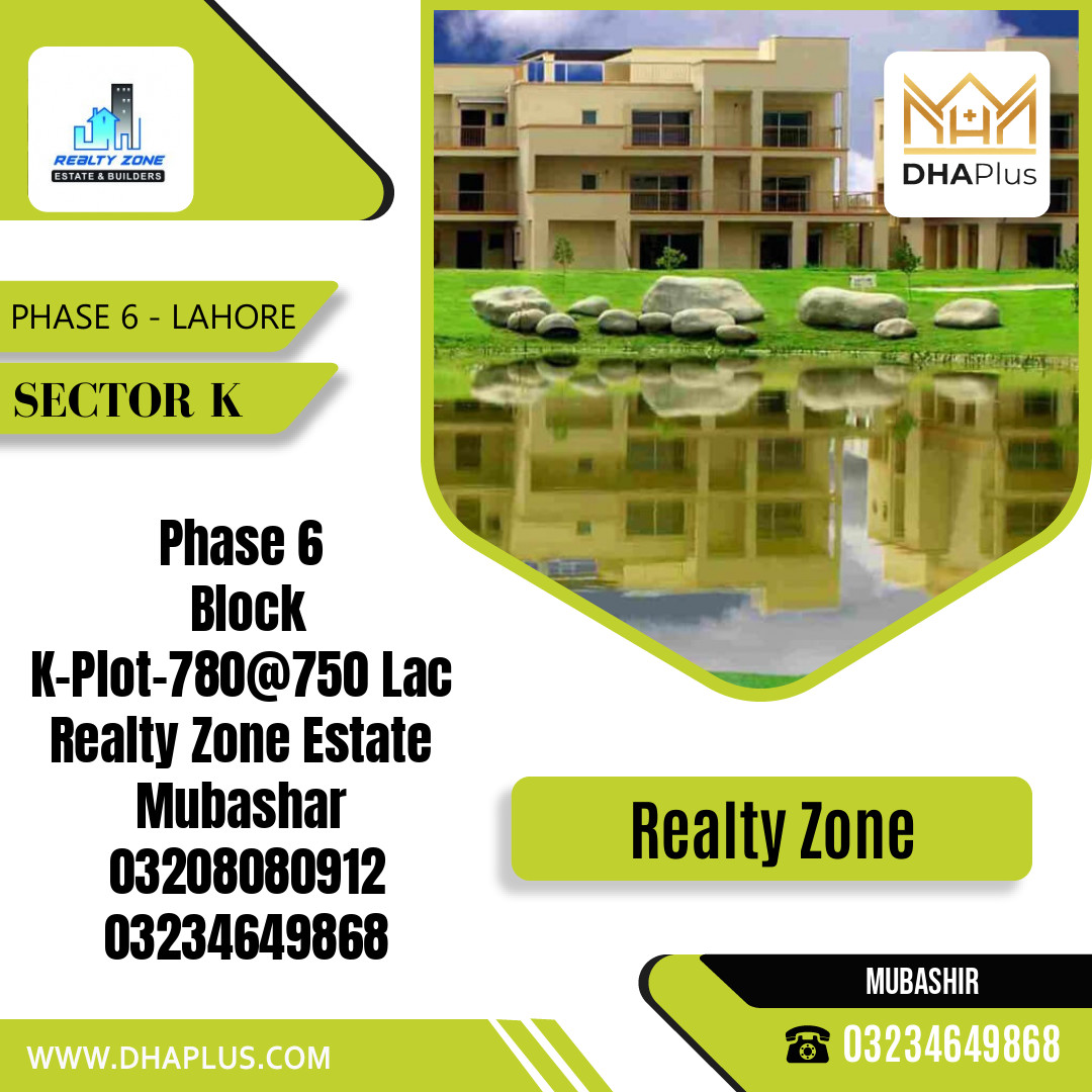1 Kanal Residential Plot for Sale in Sector K - Phase 6, Lahore - (DP-38189)