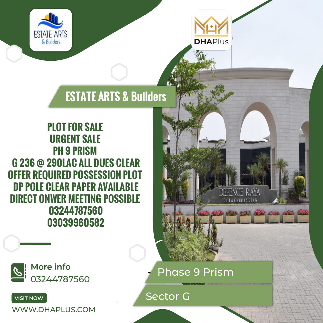 1 Kanal Residential Plot for Sale in Sector G - Phase 9 Prism, Lahore - (DP-38192)