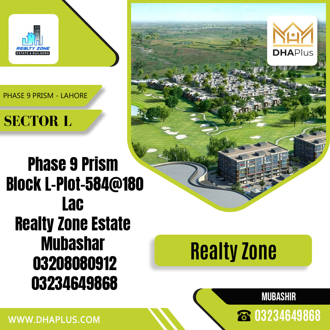 1 Kanal Residential Plot for Sale in Sector L - Phase 9 Prism, Lahore - (DP-38224)