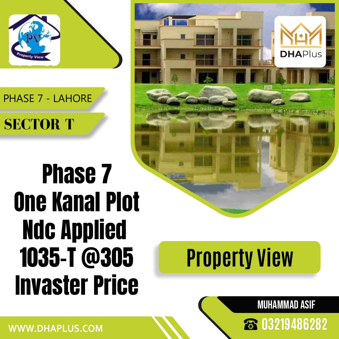1 Kanal Residential Plot for Sale in Sector T - Phase 7, Lahore - (DP-38273)