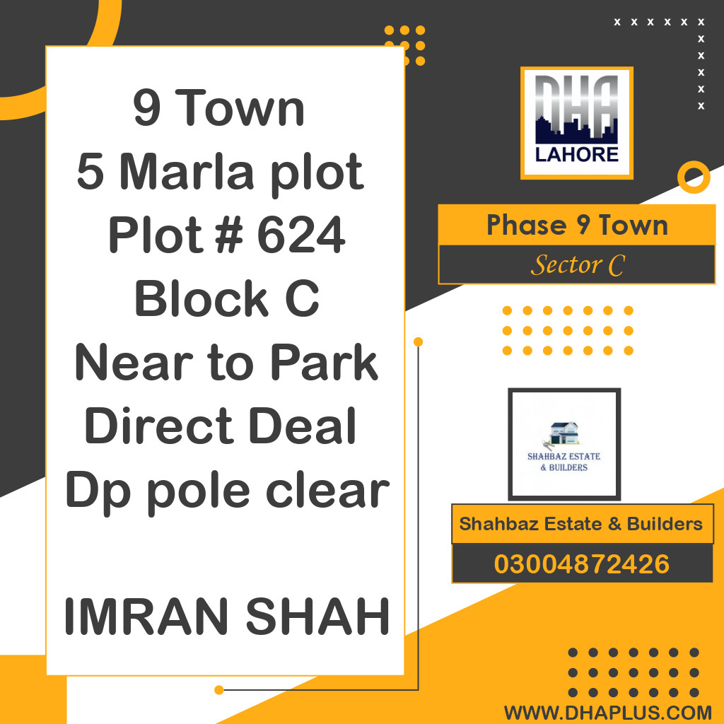 5 Marla Residential Plot for Sale in Sector C - Phase 9 Town, Lahore - (DP-38278)