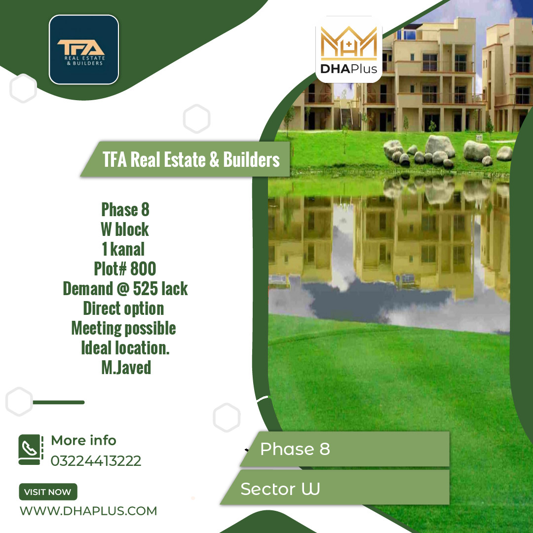 1 Kanal Residential Plot for Sale in Sector W - Phase 8, Lahore - (DP-38313)